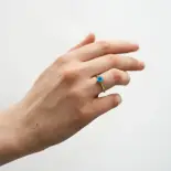 Złoty pierścionek z topazem i diamentami Złoty pierścionek z topazem i diamentami